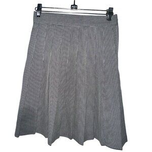 Vintage 80s Stringbean Juniors Pleated Skirt Size 5/6 Black White Houndstooth